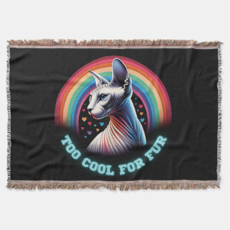Sphynx Cat Rainbow Herz zu Cool Funny Decke