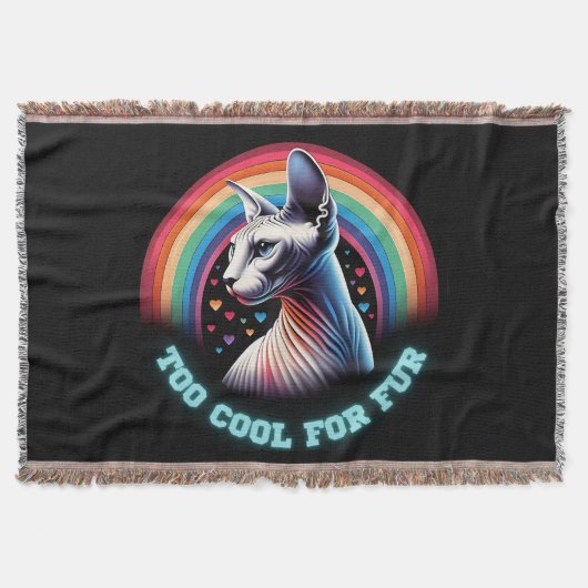 Sphynx Cat Rainbow Herz zu Cool Funny Decke (Vorderseite)