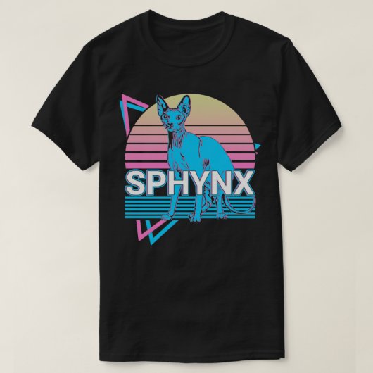 Sphynx Cat Retro T-Shirt (Design vorne)
