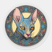 Sphynx Cat Round Aufkleber (Vorderseite)