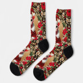 Sphynx Cat Santa Elf Xmas Crew Socken (Linkes Detail)