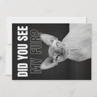 Sphynx Cat Sarcastic Fur Humor Illustration Feiertagskarte