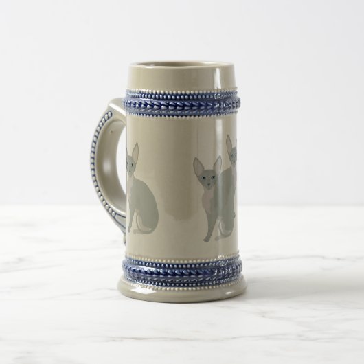 Sphynx Cat Stein Bierglas (Vorderseite Links)