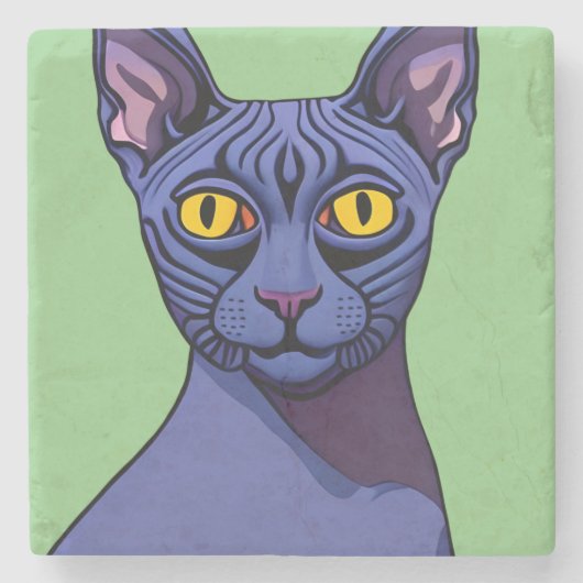 Sphynx Cat Steinuntersetzer (Vorderseite)