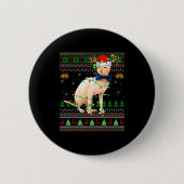 Sphynx Cat Ugly Christmas Sweaters Holiday Santa C Button (Vorderseite)