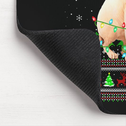 Sphynx Cat Ugly Christmas Sweaters Holiday Santa C Mousepad (Ecke)