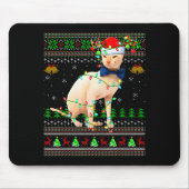 Sphynx Cat Ugly Christmas Sweaters Holiday Santa C Mousepad (Vorne)