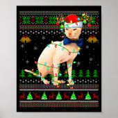 Sphynx Cat Ugly Christmas Sweaters Holiday Santa C Poster (Vorne)