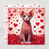 Sphynx Cat Valentine Day Purrus Feiertagskarte (Vorne/Hinten)