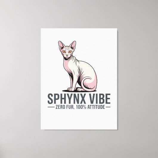 Sphynx Cat Vibe Under Sunlight Art Leinwanddruck (Vorderseite)