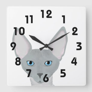 Sphynx Cat Wall Clock Quadratische Wanduhr