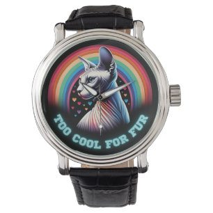 Sphynx Cat Watch Bald Haarlose Kitten zu Cool Armbanduhr