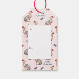 Sphynx Cat Weihnachtsmannmütze Rosa Weihnachtsgesc Geschenkanhänger