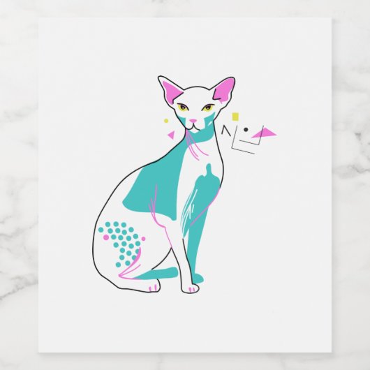 Sphynx Cat Weinetikett (Einzelnes Label)