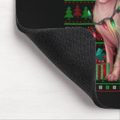 Sphynx Cat Xmas Lights Ugly Weihnachtsmannmütze Sp Mousepad (Ecke)