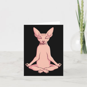 Sphynx Cat Yoga Meditation Züchter Frischtier Karte