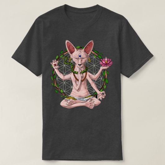 Sphynx Cat Yoga T-Shirt (Design vorne)
