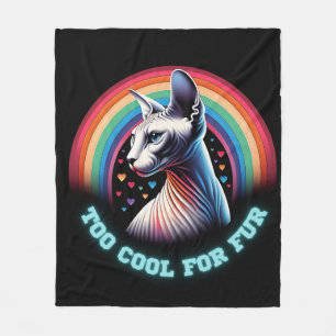 Sphynx Cat zu Cool Rainbow Hearts Funny Fleecedecke