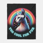 Sphynx Cat zu Coole Regenbogenhaut wirbellose Keul Fleecedecke (Vorderseite)