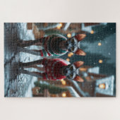 Sphynx Cats Christmas Snow Holiday Puzzle (Horizontal)