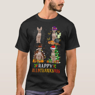 Sphynx Cats Halloween Erntedank WeihnachtsHallo T-Shirt