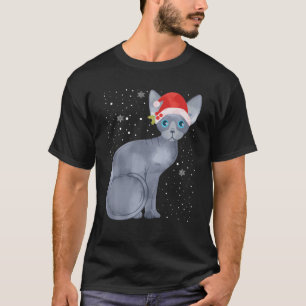 Sphynx Christmas Cat Weihnachtsmannmütze Xmas Kit T-Shirt
