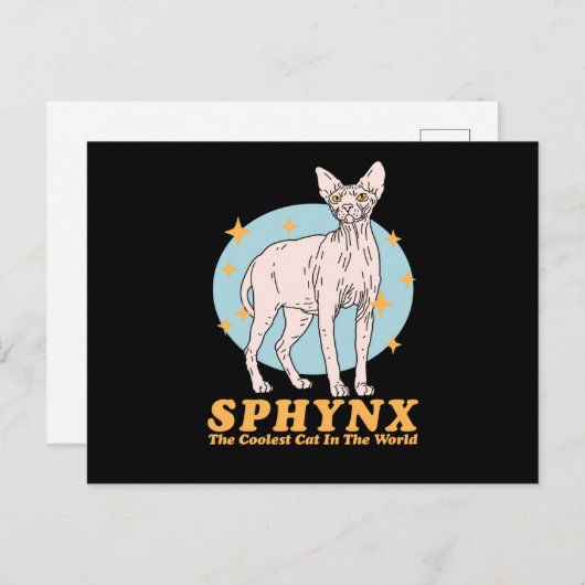 Sphynx Coole Katze | Sphynx Postkarte (Vorne/Hinten)