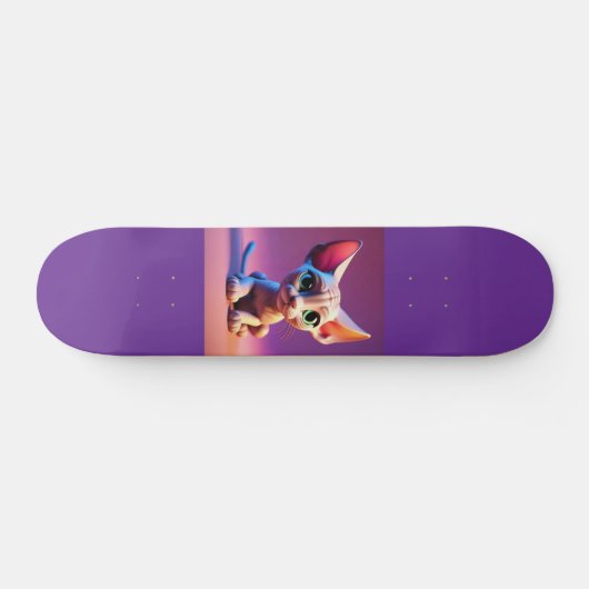 Sphynx haarlose Katze Kätzchen Skateboard Deck (Horizontal)