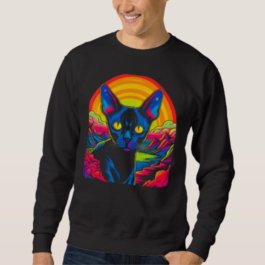 Sphynx Haarloser Katzen Designer Sweatshirt (Vorderseite)