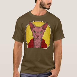 Sphynx haarloser Katzen-Tattoo Vintage Sphinx Cool T-Shirt