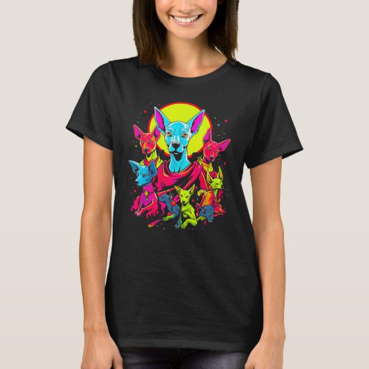 Sphynx Hairless Cat Abstract Art T-Shirt (Vorderseite)