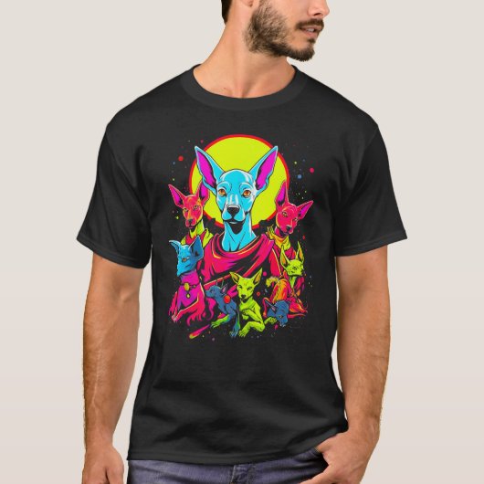 Sphynx Hairless Cat Abstract Art T-Shirt (Vorderseite)