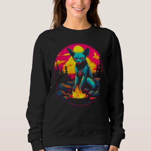 Sphynx Hairless Cat Camping 1 Sweatshirt (Vorderseite)