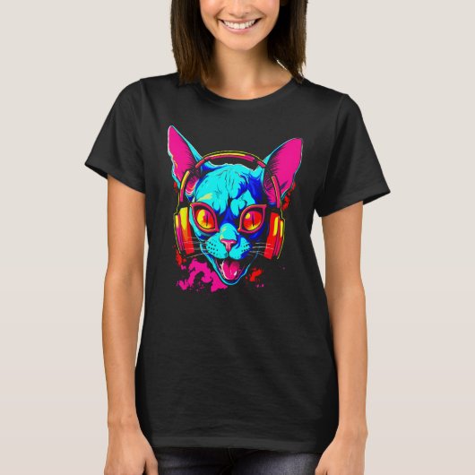 Sphynx Hairless Cat DJ T-Shirt (Vorderseite)