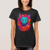 Sphynx Hairless Cat Flowers T-Shirt (Vorderseite)