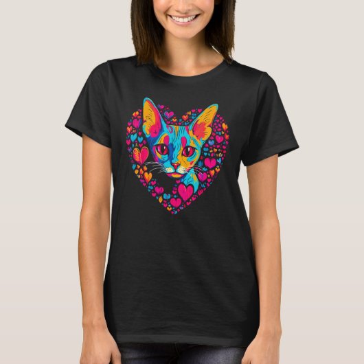 Sphynx Hairless Cat Heart T-Shirt (Vorderseite)