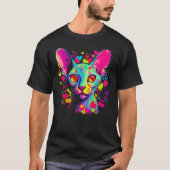 Sphynx Hairless Cat Pink Red Heart T-Shirt (Vorderseite)
