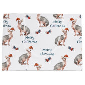Sphynx Hairless Cat Santa Claus Weihnachten Große Geschenktüte (Vorderseite)