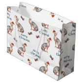 Sphynx Hairless Cat Santa Claus Weihnachten Große Geschenktüte (Vorderseite Schrägansicht)