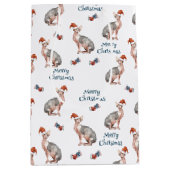 Sphynx Hairless Cat Santa Claus Weihnachten Mittlere Geschenktüte (Vorderseite)