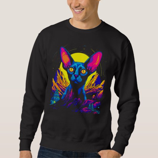 Sphynx Hairless Cat Sunset Sweatshirt (Vorderseite)