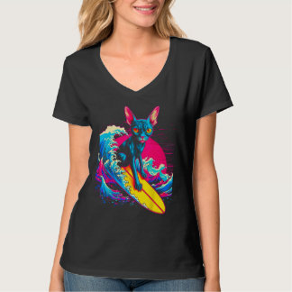 Sphynx Hairless Cat Surfing T-Shirt