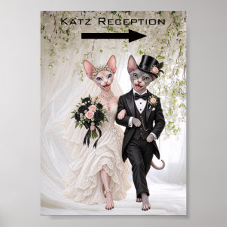 Sphynx Hochzeitsempfangsschild Poster