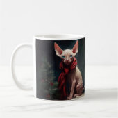 Sphynx Hund im Schnee Weihnachten Kaffeetasse (Links)