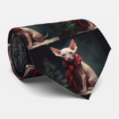 Sphynx Hund im Schnee Weihnachten Krawatte (Gerollt)