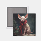 Sphynx Hund im Schnee Weihnachten Magnet (Vorderseite/Rückseite)