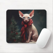 Sphynx Hund im Schnee Weihnachten Mousepad (Mit Mouse)