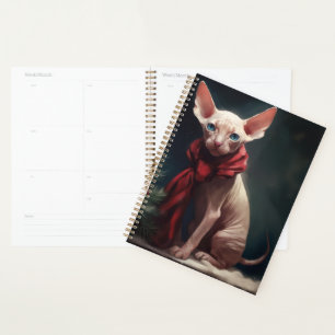 Sphynx Hund im Schnee Weihnachten Planer