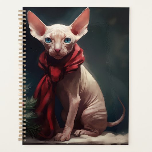 Sphynx Hund im Schnee Weihnachten Planer (Vorderseite)