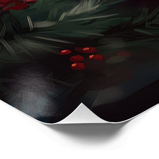 Sphynx Hund im Schnee Weihnachten Poster (Ecke)